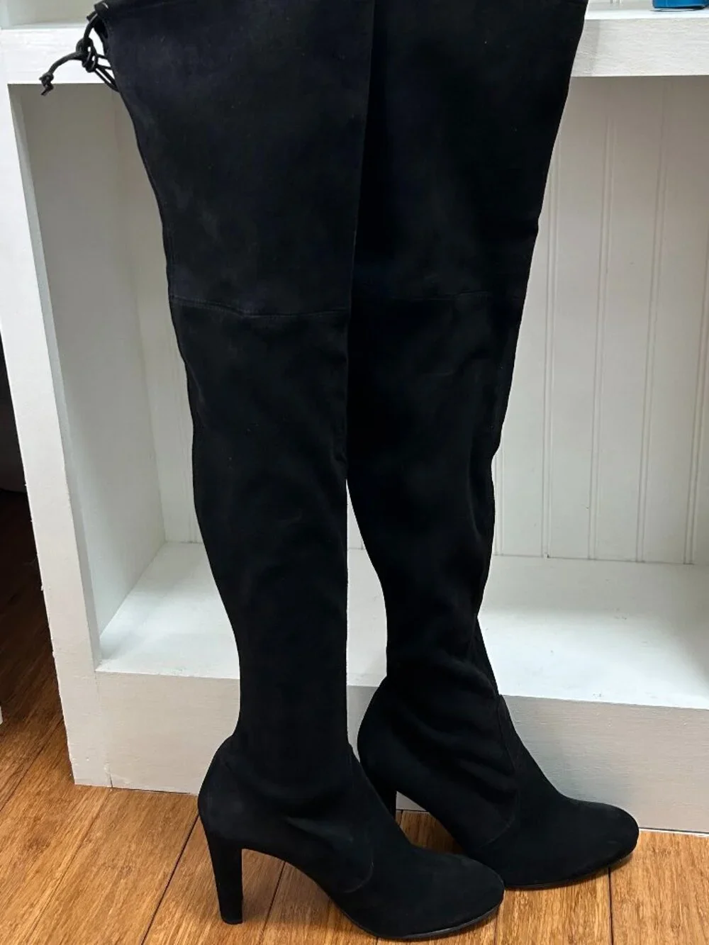 Stuart Weitzman Suede Leather Trim Embellishment Boots Size 10.5